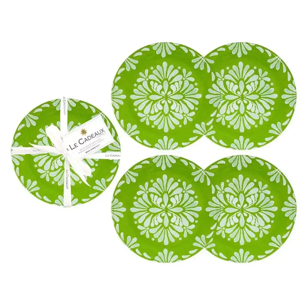 LE CADEAUX Green Appetizer Plates Set of 4